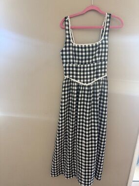 Wayf Black and White Gingham Maxi Dress
